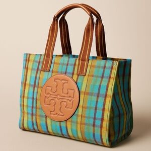 Tory Burch Ella Plaid Market Tote – NWT